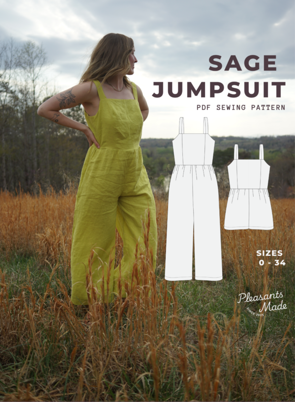 Page 1 Cover_Option3 Sage Jumpsuit Sewing Pattern